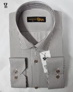 پیراهن حریر خط درشت زمینه سفید با خط نوک مدادی