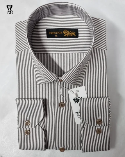 پیراهن حریر خط درشت زمینه سفید با خط نوک مدادی