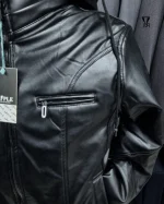 کاپشن چرم مشکی - تصویر 3