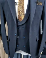 کت و شلوار بزایاق سرمه ای - تصویر 4