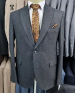 کت و شلوار بزایاق شاین دار ذغالی - تصویر 2