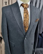 کت و شلوار بزایاق شاین دار ذغالی - تصویر 4