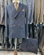 کت و شلوار دبل برست سرمه ای