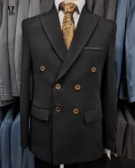 کت و شلوار دبل برست مشکی - تصویر 3