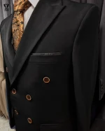 کت و شلوار دبل برست مشکی - تصویر 5