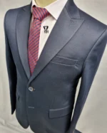 کت و شلوار کشی میله ای سرمه ای - تصویر 3