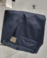 کت و شلوار کشی میله ای سرمه ای - تصویر 4