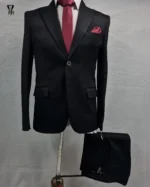 کت و شلوار کشی میله ای مشکی