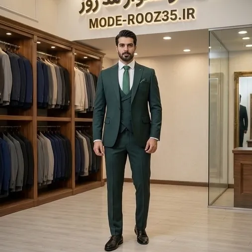 Generating_catalog_images_for_suits_202609021402 کت و شلوار مردانه بزایاق سبز (کپی) - تصویر 1